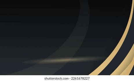 Abstract luxury black gold wave vector background
