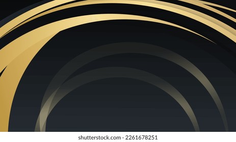 Abstract luxury black gold wave vector background