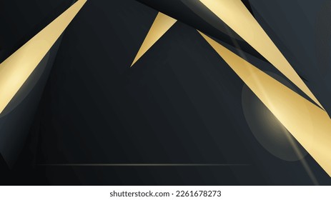 Abstract luxury black gold wave vector background