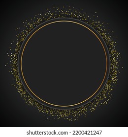 abstract luxury black with golden dots particles backgorund design for sale banner