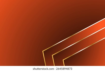 Abstract luxury black and orange background overlap layer on dark space with golden lines for cover, banner, brochure, landing page, or flyer elements