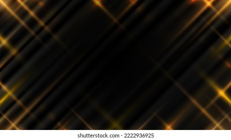 Abstract luxury black stripes fabric satin fold surface with golden lighting effect background and texture. Elegant pattern dark striped backdrop. Vector illustration