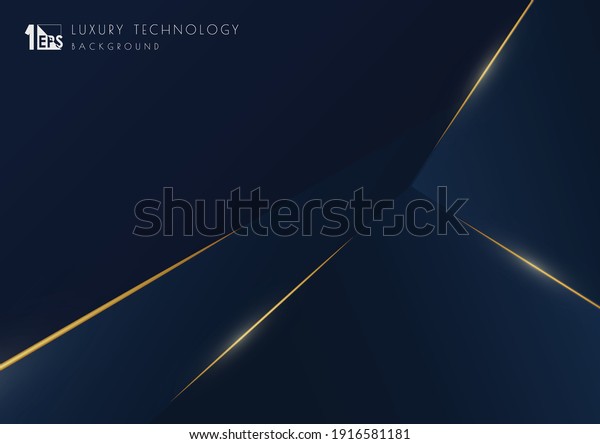 Abstract luxury blue tech template design with\
gold glitters template. Overlapping style of artwork classic\
background. illustration\
vector