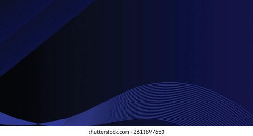 Abstract luxury blue template and wave design. Vector illustration for presentation, banner, cover, web, flyer, card, poster, wallpaper