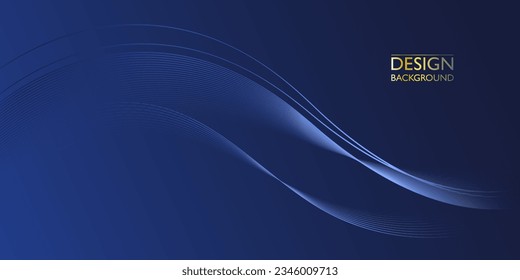Abstract luxury blue wave template design. Contemporary style graphic. Vector illustration for presentation, banner, cover, web, flyer, card, poster, wallpaper, texture, slide, social media.
