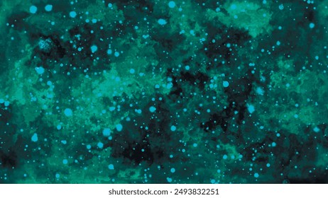 Abstract luxury bokeh background. Beautiful turquoise color of particles. Abstract background with bokeh effect. Luxury turquoise background. Shiny lights background on grunge structure. Vector illust