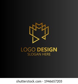 abstract and luxury book for education and university logo design