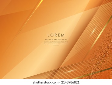 Resumen de fondo de capa superior geométrica elegante de color marrón de lujo con líneas doradas. Puede usar para publicidad, afiche, plantilla, presentación comercial. Ilustración del vector