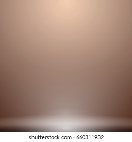 Abstract luxury brown gradient with lighting background Studio backdrop, well use as black backdrop, Vector Illustration.
