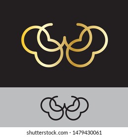 Abstract luxury butterfly logo icon design template. 