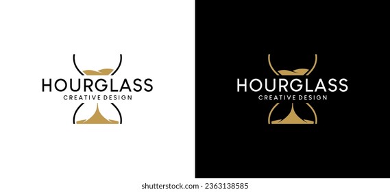 Abstract luxury classic hourglass logo design template