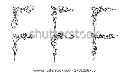 Abstract luxury corner frames art, Swirls border set