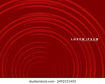 Abstract luxury curved lines overlapping dark red background. Premium award design template.	