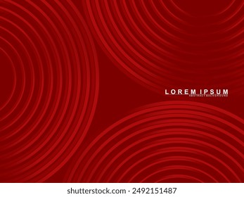 Abstractas líneas curvas de lujo que se solapan con el fondo rojo oscuro. Plantilla de diseño galardonada con el Premium.	