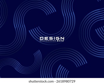 Abstract luxury curved lines overlapping on dark blue background. Premium award design template.