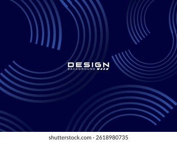 Abstract luxury curved lines overlapping on dark blue background. Premium award design template.
