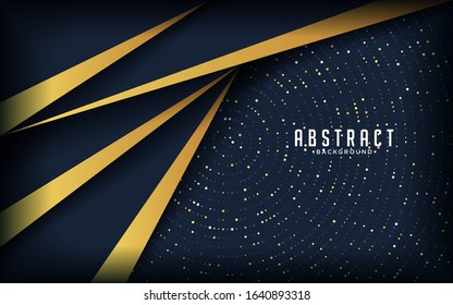 Abstract luxury dark background with a combination glowing golden dots.