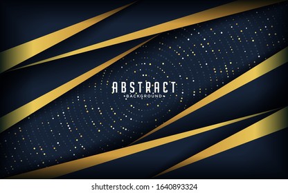 Abstract luxury dark background with a combination glowing golden dots.
