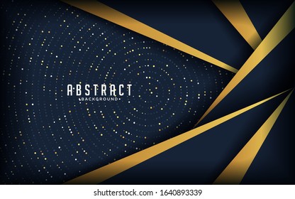 Abstract luxury dark background with a combination glowing golden dots.