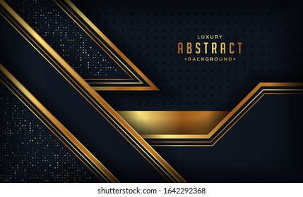 Abstract luxury dark background with a combination glowing golden dots.