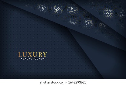Abstract luxury dark background with a combination glowing golden dots.