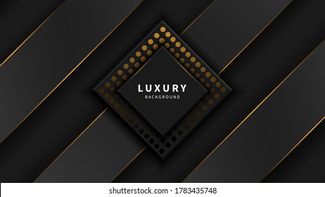 abstract Luxury dark background combine with golden lines element. vector illustration