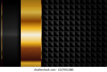 Abstract luxury dark background with golden lines combinations. Overlap modern background