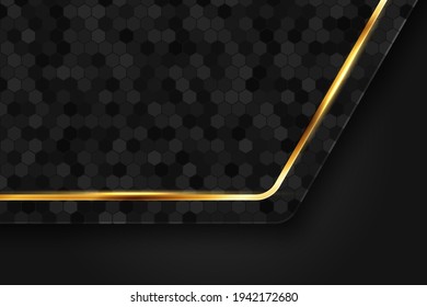 Abstract luxury dark background with golden lines combinations