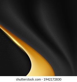 Abstract luxury dark background with golden lines combinations