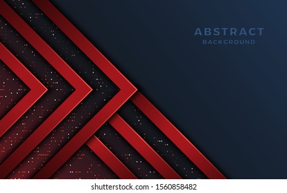 Abstract luxury dark background with red lines and dots combinations. Overlap modern background.