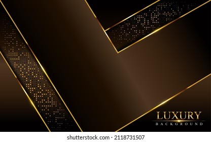 Abstract Luxury Dark Brown Background Combined with Golden Element.