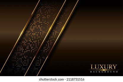Abstract Luxury Dark Brown Background Combined with Golden Element.