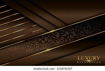 Resumen El Lujo Oscuro Fondo Marrón Combinado con El Elemento Dorado.