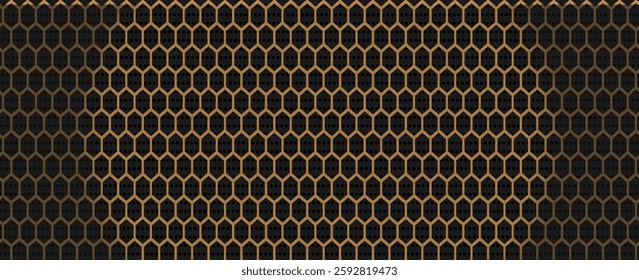 Abstract luxury dark hexagon shape background. Simple hexagonal geometric pattern metal texture design. Luxurious and elegant geometric elements with space for your text. vector