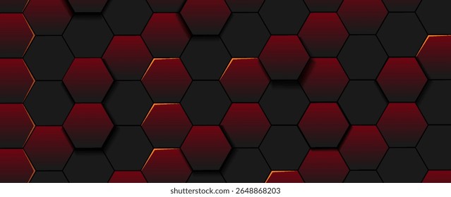 Abstract luxury dark hexagon shape background. Simple hexagonal geometric pattern metal texture design. vector illustration