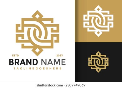 Abstract Luxury Dc or CD Monogram Logo vector icon illustration
