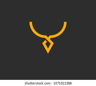 Abstract luxury Deer head logo design template