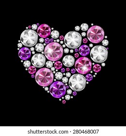 Abstract Luxury Diamond Heart Vector Illustration EPS10