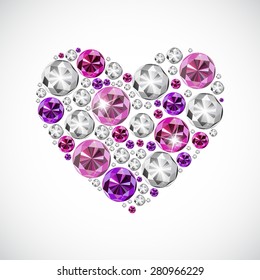 Abstract Luxury Diamond Heart Vector Illustration EPS10