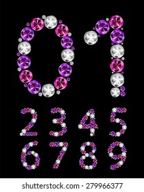 Abstract Luxury Diamond Numbers Vector Illustration EPS10