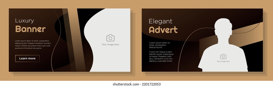 Abstract luxury digital banner template set, business store advertisement sign, elegant business horizontal ad, shop discount, sale content marketing post, creative brochure, isolated on background