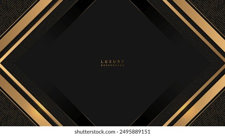 Abstract luxury elegant geometry gold and black background vector illustration