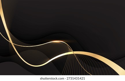 Elemento de luxo abstrato com efeito de brilho de luz de ouro na decoração de design gráfico moderno branco para vetor de fundo de modelo de banner