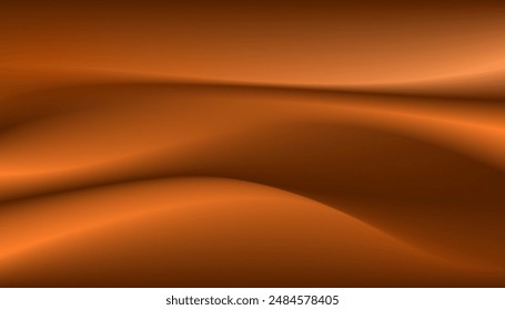 Abstract luxury fabric curved style brown orange  gradient texture. Modern motion atmosphere illustration