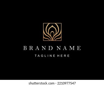 Abstract luxury feather logo vector 