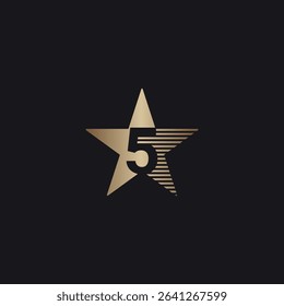 Abstract and Luxury Five Stars Logo Design Template.