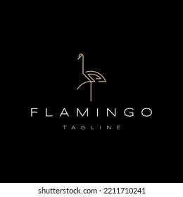 Abstract luxury flamingo logo design template