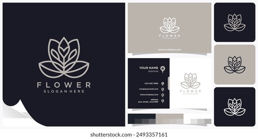 Abstract Luxury Flower Line Art Logo, Abstract Luxury Flower Line Art Vector