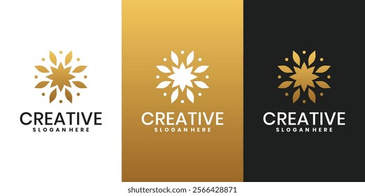 Abstract luxury flower logo design 