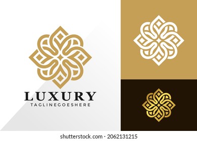 Abstract luxury flower logo and icon design vector concept for template